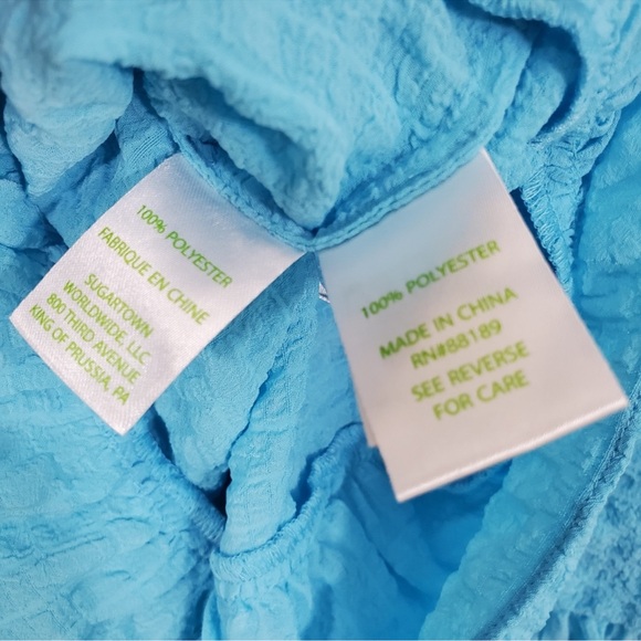 Lilly Pulitzer Silky Ruffle Peplum Tank in Shorely Blue Size XS in Excellent Con - Picture 6 of 7